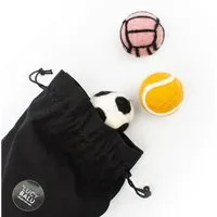 LucyBalu Tierball SUPER BALLS Filzbälle für Katzen, Katzenspielzeug im Sport-Design, Set aus 3 Filzbällchen
