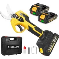 MELLWIN Akku-Astschere 21V bürstenlos bis 32 mm Schnittstärke, mit 2 x 2,0Ah Akkus, Gartenschere für Obstbäume, Sträucher & Gartenpflege