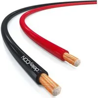deleyCON deleyCON 10m Lautsprecherkabel 2x 2,5mm² CCA 2x50x0,25mm Litze - Rot Audio-Kabel