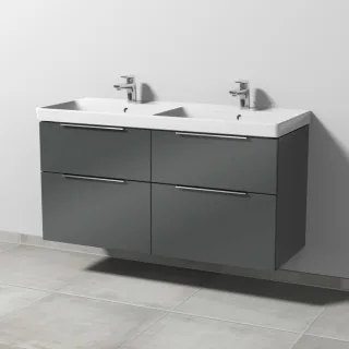 Sanipa 3way Waschtischunterbau zu Villeroy & Boch Avento Waschtisch mit 4 Auszügen, Anthrazit-Glanz UF62579