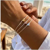 The Beauty House Armband Armband Set mit Herz-Anhängern, – Filigrane Freundschaftsarmbänder in zartem Design