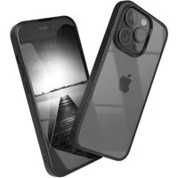 EAZY CASE Handyhülle Bumper Case für Apple iPhone 15 Pro 6,1 Zoll, Hülle Durchsichtig kratzfest Back Cover mit Displayschutz Schwarz