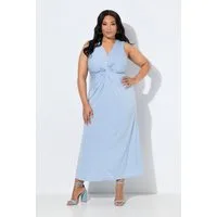 Ulla Popken Jerseykleid Jersey-Maxikleid ärmellos Drapierung