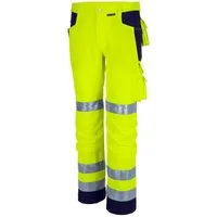 Qualitex Workwear Arbeitsbundhose reflektierende PROfessionals Warnschutz-Bundhose (faserverstätkt) (1-tlg) Arbeitshose mit 13 Taschen - Strapazierfähig - mit Zertifizierung