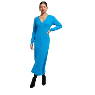 Little Mistress - Strickkleid für Damen, Maxi (Blau)