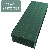 Mondeer Wellplatte Dachplatten, (24-St), Trapezblech 115cm x 45cm verzinkt Profilblech Dachblech Grün