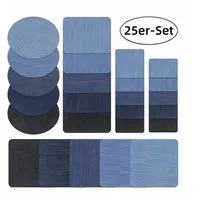 FOUORTUNATE-BEE Aufnäher 25er-Set Jeansflicken zum Aufbügeln für Kleidung und Taschen, (25-tlg), Baumwoll-Jeanspatches zum Reparieren von Hosen und Jacken