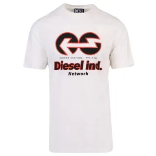 Diesel Unisex Erwachsenen Power Station Logo T-Shirt (Weiß/Rot)