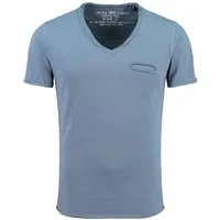 Key Largo T-Shirt Soda vintage Look uni Basic T00619 V-Ausschnitt unifarben kurzarm slim fit