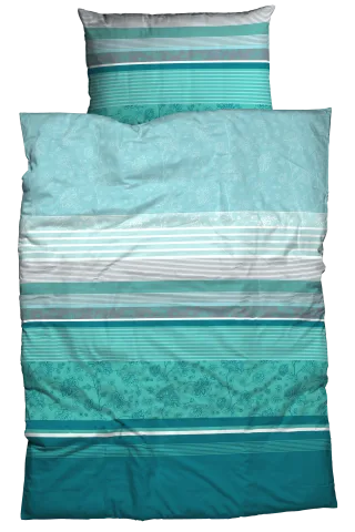 CASATEX Bettwäsche "Teri" 2 Stk. zarte Blüten und Streifen, frische, elegante Farben