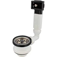tecuro Siphon Spülen-Siebkorbventil Ø 70 mm (1 1/2 Zoll) mit Überlauf 38x64 mm