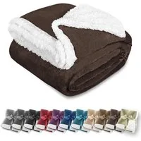 Wohndecke in Lammfell-Optik Kuscheldecke weich & flauschig - Sherpa Fleecedecke, Gräfenstayn, Warme Wolldecke & Sofaüberwurf Tagesdecke für Couch & Sofa