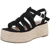 Ital-Design Moderne Plateau-Sandaletten für Damen – ideales Sommer-Design Plateausandaletten (89852995) Keilabsatz/Wedge Keilsandaletten in Schwarz