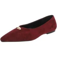 Ital-Design Damen Slipper spitz mit Schmuckdetail, elegant Pumps (92078958) Blockabsatz Klassische Ballerinas in Weinrot