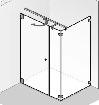 HSK Kienle K.21 Drehtür, Nebenteil und Seitenwand K.21