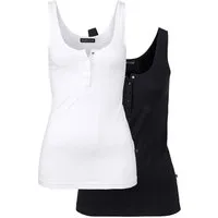 Melrose Tanktop (2er-Pack) figurbetont, mit Knopfleiste