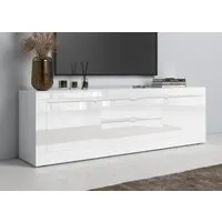 Home affaire Lowboard Basic Breite 210 cm, TV-Board 2 Türen, 2 Schubkästen, TV-Schrank, Metallgriff, moderne Rahmenoptik, viel Stauraum, Farbauswahl
