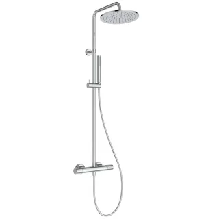 Ideal Standard Duschsystem Eco CTherm T25M mit Thermostat Stick-HB und runder Kopfbrause Chrom, A849 A8491AA