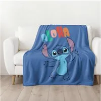 Wohndecke 160x200 cm Disney Lilo & Stitch „Aloha“, MTOnlinehandel, Coral-Fleece, kuschelweich mit farbenfrohem Stitch-Design