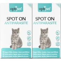 OptiPet Zeckenschutzmittel Spot on Katze Floh- Zecken Abwehr Insektenbekämpfung, 2-St., wirkt abweisend bis zu 24 Wochen gegen Parasiten