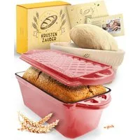 Krustenzauber Brotbackform Brotbackform Gusseisen Topf Brot Backen [inkl. Gärkorb]