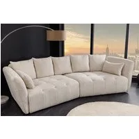 riess-ambiente Big-Sofa ROYAL 295cm champagnerbeige-Bouclé, Federkernpolsterung, Nosagfederung, Einzelartikel 1 Teile, XXL-Couch mit Kissen & Rundum-Bezug - ideal für Gäste- und Wohnzimmer