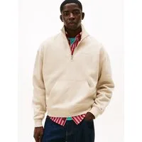 Tommy Jeans Sweatshirt TJM 90S SCRIPT RIB FLEECE Troyerkragen mit Reißverschluss, normale Passform