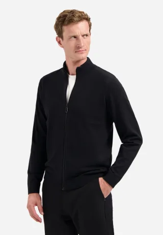 No Excess - Cardigan 2 Coloured Melange Black - Gr. - XXXL