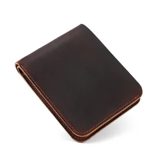 Ekphero Men's Genuine Leather Wallet Large Capacity Slim 6 Card Slots Money Clip, Lightweight Cowhide Portable ID & Cred