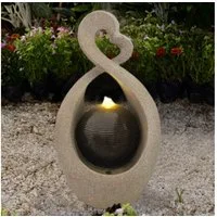 Wehmann Gartenbrunnen Romantik, in Herzform mit LED Beleuchtung