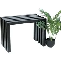 DanDiBo Gartenbank Metall Massiv Wetterfest Schwarz 60-120 cm Sitzbank Modern Ida, auch als Kaminholzregal ideal
