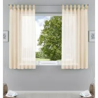 Gardinenbox Gardine (2 St), Schlaufen, transparent, Voile, Transparent Vorhang Set Voile Bleibandabschluss 61000CN