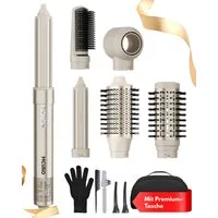 MCURO Warmluftbürste 6-in-1 Haarstyler & Haartrockner 110,000 U/min,Kein Hitzeschaden, Airstyler mit 32mm automatischer Lockenstab,One-Step Volumiser