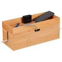 relaxdays Kabelbox aus Bambus