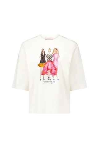 Studio Anneloes - Fiore anniversary round neck t-shirt ecru - Gr. - XS
