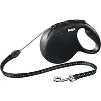 flexi Flexileine FLEXI Rollleine New CLASSIC Seil - 8m, bis 20kg Farbe: Schwarz