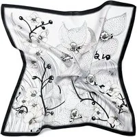 MayTree Seidentuch quadratisch,Orchideen 53x53 cm, Nickituch, Bandana-Schal, (Stück), 100% Seide