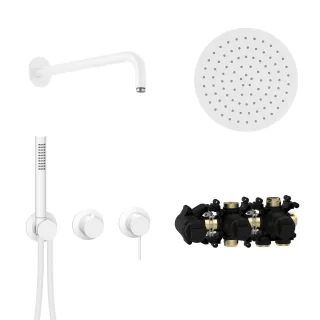 Herzbach MODUL7 Hebelmischer-Set H-RB250 Wandarm Regenbrause Ø25,0cm , 70.702712.1.07 70.702712.1.07