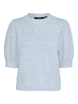 VERO MODA - VMDOFFY 2/4 O-NECK PULLOVER GA NOOS Cashmere Blue - Gr. - M