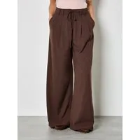 Apricot Stoffhose Weite Hose mit Plissee-Detail