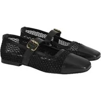 Desa Damen-Ballerinas – Obermaterial Leder, Textilfutter, Schnallenverschl Ballettschuh