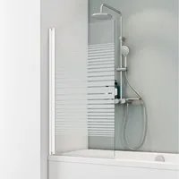 Schulte Badewannenfaltwand 70 x 130 cm pendelbar, Sicherheitsglas, (1 tlg), Dekor Querstreifen Duschwand Badewanne