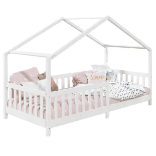 Idimex Hausbett, Weiß, Holz, Kiefer, Mode, 96x138x206 cm, FSC Mix, Kinder- & Jugendzimmer, Kindermöbel, Kinderbetten, Hausbetten