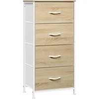 Woltu Kommode (1 St), schmal, mit 4 Schubladen aus Stoff, Sideboard