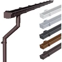 INEFA Dachrinne NW 68 Dachrinnen-Set kastenförmig aus PVC für Gartenhaus,3m, Kastenrinnen- Set von INEFA, 1-St., Set für eine Dachseite, Regenrinne aus Kunststoff für Pultdach, Made in Germany