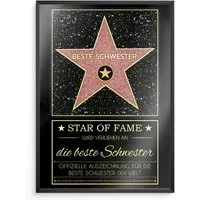 Tigerlino Poster Beste Schwester Hollywood Stern Urkunde Geburtstag Geschenk Schwester