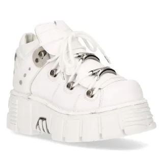 New Rock Gothic-Stiefeletten aus weißem Leder - 106N-S8