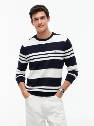 ESSENTIAL SSNL COTTON CREW NECK Navy Blue/Ivory Petal - Gr. - XXL