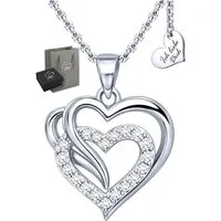 Limana Herzkette Ich liebe Dich Damen Kette mit Herz Anhänger 925 Silber gold vergoldet (Schmuck Geschenk für Freundin Frau inkl. Dose und Tasche), Jahrestag Geburtstag Weihnachten Valentinstag Hochzeitstag Muttertag