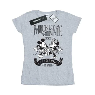 Disney - "Mickey And Minnie Mouse Great Pair" T-Shirt für Damen (Grau)